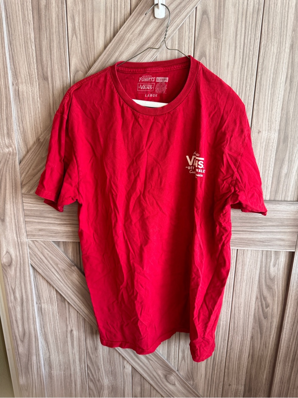Vans Men's Red Short Sleeve Logo Tee